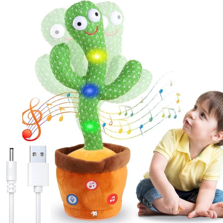 Dancing Cactus Plush Toy | Singing & Moving Interactive Toy for Kids
